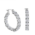 Moissanite (Rnd 5mm) Inside Out Hoop Earrings in Platinum Over Sterling Silver 11.85 ctw - Sticky add to cart bar