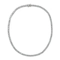 Moissanite (Rnd 5mm) Tennis Necklace (18 Inches) in Platinum Over Sterling Silver 36.35 ctw - Sticky add to cart bar