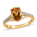 Premium Brazilian Heliodor and Moissanite Ring in Vermeil Yellow Gold Over Sterling Silver 1.15 ctw - Sticky add to cart bar