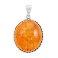 Baltic Amber Sunburst Pendant in Sterling Silver - Sticky add to cart bar