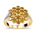 Luxoro 10K Yellow Gold Natural Yellow and White Diamond Cluster (I3-G-H) ring (Size 10.0) 2.00 ctw - Sticky add to cart bar