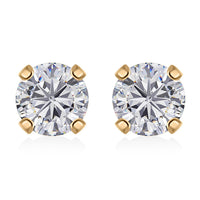10K Yellow Gold Simulated Diamond Stud Earrings 0.35 ctw
