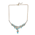 GP Italian Garden Collection Premium Sleeping Beauty Turquoise and White Zircon Necklace 18 Inches in Vermeil Yellow Gold Over Sterling Silver 14.50 ctw - Sticky add to cart bar
