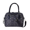 Black Snake Skin Print Faux Leather Crossbody Bag (12"x4.5"x8.7") with Detachable Shoulder Strap - Sticky add to cart bar