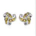 Diamond Knot Stud Earrings in Platinum Over Sterling Silver 0.25 ctw - Sticky add to cart bar