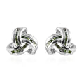 Diamond Knot Stud Earrings in Platinum Over Sterling Silver 0.25 ctw - Sticky add to cart bar