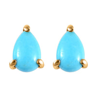 Sleeping Beauty Turquoise Solitaire Stud Earrings in 14K YG Over Sterling Silver 0.80 ctw
