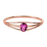 Radiant Orchid Quartz (Triplet) Bangle Bracelet in ION Plated RG Stainless Steel (6.50 In) 9.65 ctw