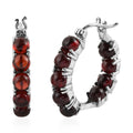 Mozambique Garnet Hoop Earrings in Stainless Steel 13.60 ctw - Sticky add to cart bar