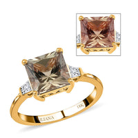 ILIANA 18K Yellow Gold AAA Turkizite and Diamond Ring G-H I1 (Size 7.0) 3.05 Grams 3.00 ctw