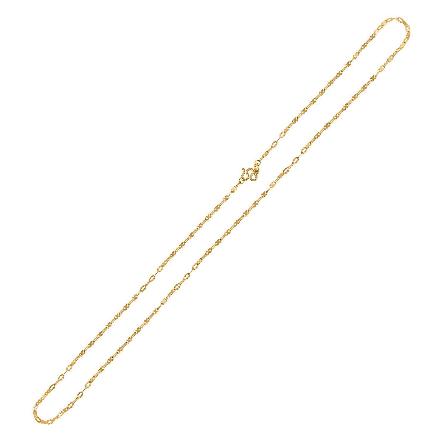 24K Yellow Gold 2mm Link Chain Necklace 20 Inches 3.65 Grams