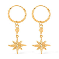 24K Yellow Gold Electroform Dangle Earrings 2.50 Grams