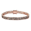 Natural Champagne Diamond Bracelet in Vermeil Rose Gold Over Sterling Silver (7.25 In) 5.00 ctw - Sticky add to cart bar