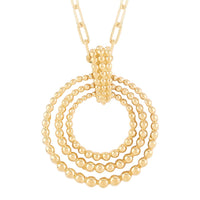 Vermeil YG Over Sterling Silver Circle Necklace (24 Inches) (11.15 g)