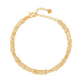 24K Yellow Gold Electroform 5mm Four-leaf Clover Chain Bracelet (6.5-8.0In) 5.35 Grams - Sticky add to cart bar