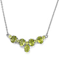 Premium Peridot Necklace 18 Inches in Platinum Over Sterling Silver 4.50 ctw - Sticky add to cart bar