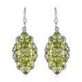 Premium Peridot Floral Lever Back Earrings in Platinum Over Sterling Silver 9.90 ctw - Sticky add to cart bar