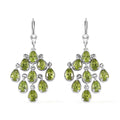 Premium Peridot Chandelier Earrings in Platinum Over Sterling Silver 8.00 ctw - Sticky add to cart bar