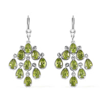 Premium Peridot Chandelier Earrings in Platinum Over Sterling Silver 8.00 ctw