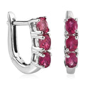 Ouro Fino Rubellite Hoop Earrings in Platinum Over Sterling Silver 0.75 ctw - Sticky add to cart bar