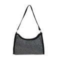 Black Faux Leather and Crystal Sling Bag (9.3"x3.6"x2.6") - Sticky add to cart bar