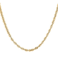 10K Yellow Gold 3mm Rope Chain Necklace 20 Inches 8.20 Grams