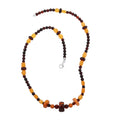 Multi Color Amber Beads Necklace 22 Inches in Sterling Silver - Sticky add to cart bar