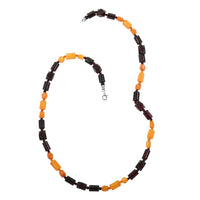 Multi Colored Amber Necklace 23 Inches in Sterling Silver