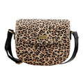 100% Genuine Leather Leopard Print Crossbody Sling Bag Size: 8.66(L)x8.07(H)x3.13(W) Inches Color: Brown - Sticky add to cart bar