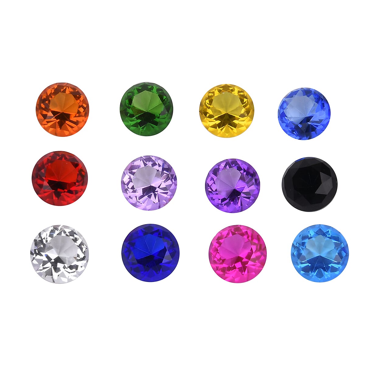 Multi Color 12pcs Decorative Crystal (1.18")