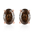 Luxoro 10K Rose Gold I1-I2 Natural Champagne Diamond Solitaire Stud Earrings 1.00 ctw - Sticky add to cart bar
