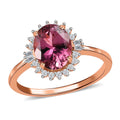 Luxoro 14K Rose Gold AAA Morro Redondo Pink Tourmaline and Diamond Floral Ring 2.00 ctw - Sticky add to cart bar