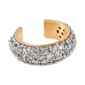 Natural White Zircon Fancy Studded Statement Ear Cuff in Vermeil Yellow Gold Over Sterling Silver 0.85 ctw - Sticky add to cart bar