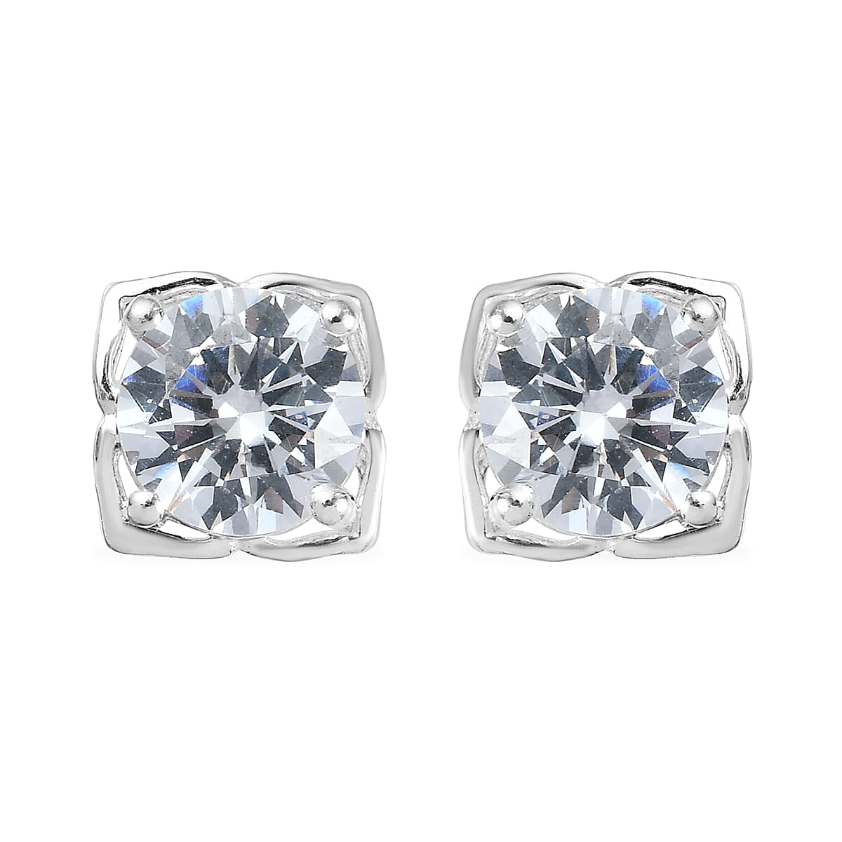 Simulated Diamond Dangling Earrings in Sterling Silver