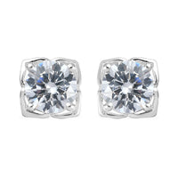 Simulated Diamond Dangling Earrings in Sterling Silver