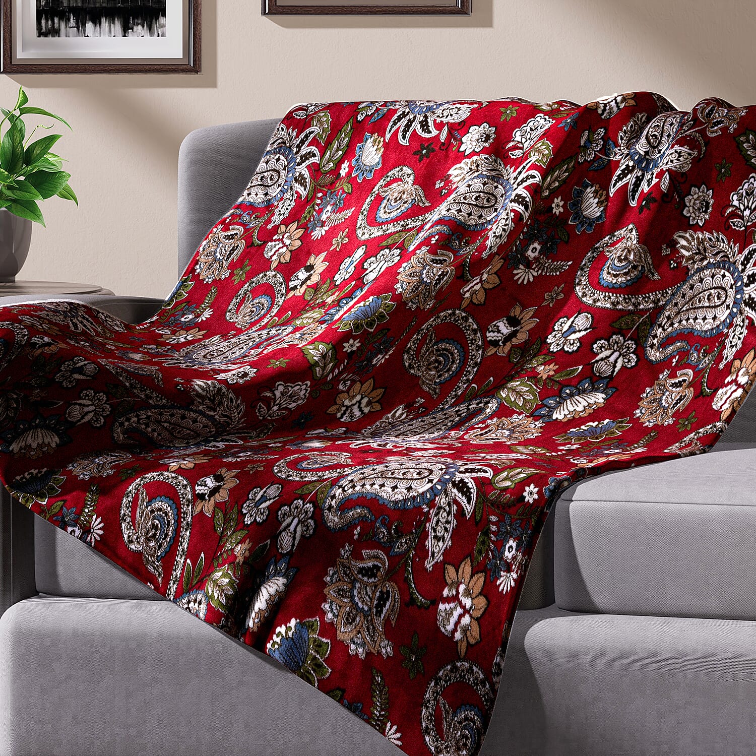 Blooming Flower Printed Flannel Single Layer Blanket 100% polyester (59.05"x78.74")
