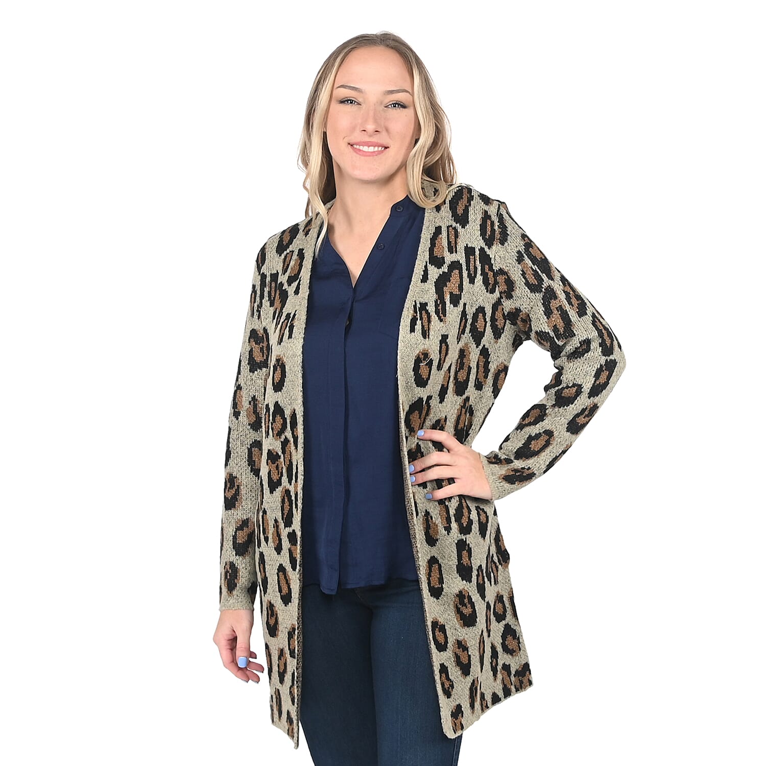 TAMSY "The Randee" Brown Cheetah Printed Cardigan - XL