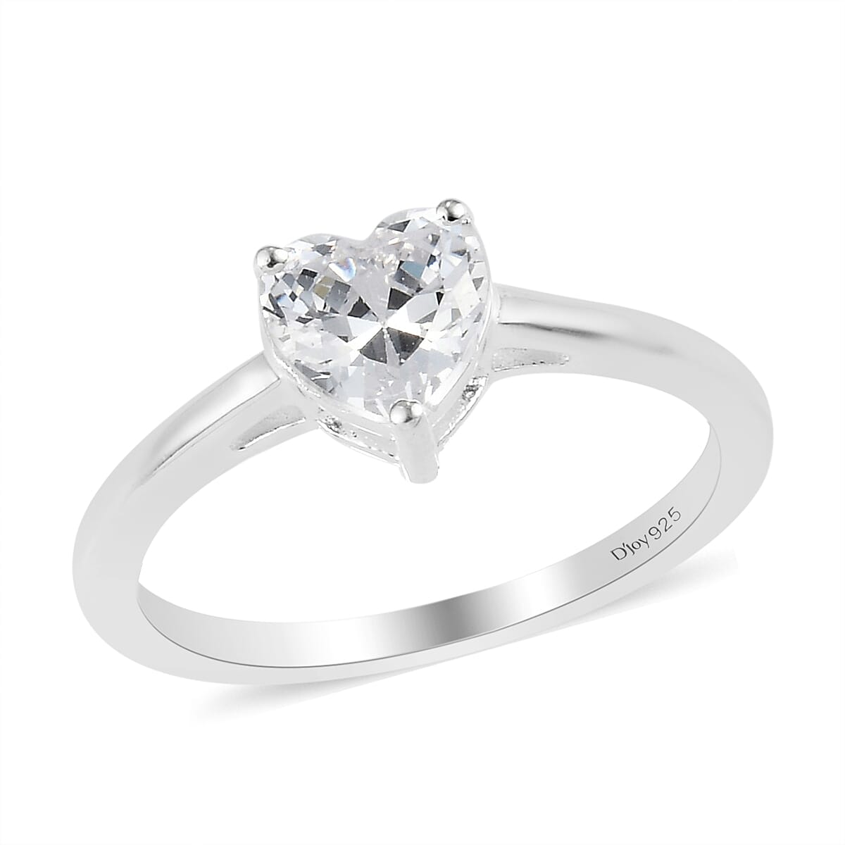 Simulated Diamond Solitaire Ring in Sterling Silver (Size 9.0) 1.30 ctw (1)