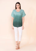 TAMSY Green Rayon Ombre Top - L - Sticky add to cart bar