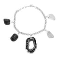 Made in Brazil Druzy Agate and Multi Gemstone Bracelet in Silvertone (8-9In) 68.00 ctw - Sticky add to cart bar