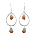 Brazilian Citrine Drop Earrings in Silvertone 42.50 ctw - Sticky add to cart bar