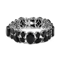 Australian Black Tourmaline Bracelet in Platinum Over Sterling Silver (7.25 In) 144.50 ctw
