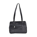 Black Patchwork Sheep Leather Cross Body Bag (11.7"x8"x3.5'') with Handle Drop and Detachable Shoulder Strap - Sticky add to cart bar