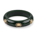 Green & Champagne color Resin Bangle Bracelet (7.75 In) - Sticky add to cart bar