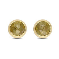 Natural Yellow Diamond and Diamond 0.50 ctw Earrings in Sterling Silver