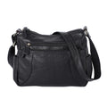 Black Color Durable Genuine Leather Crossbody Bag with Shoulder Strap - Sticky add to cart bar
