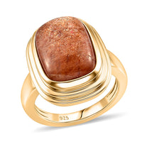 Korevora Sunstone 6.50 ctw Ring in 14K YG Over Sterling Silver (Size 5.5)