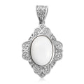 Luna Chalcedony Solitaire Pendant without Chain in Platinum Over Copper with Magnet 5.85 ctw - Sticky add to cart bar