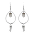 Crystal Drop Earrings in Silvertone 27.50 ctw - Sticky add to cart bar