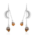 Brazilian Citrine Point Moon Earrings in Goldtone 27.00 ctw - Sticky add to cart bar